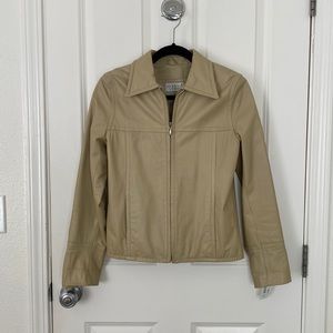 Tan vintage leather jacket